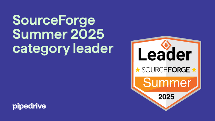 Pipedrive named Summer 2025 Leader by SourceForge | Pipedrive