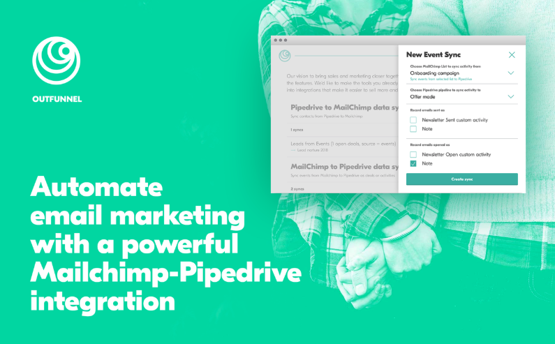 Outfunnel and Mailchimp-Pipedrive integration