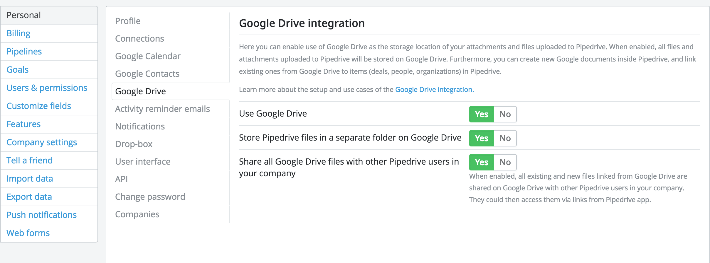 Pipedrive habits screenshot 4