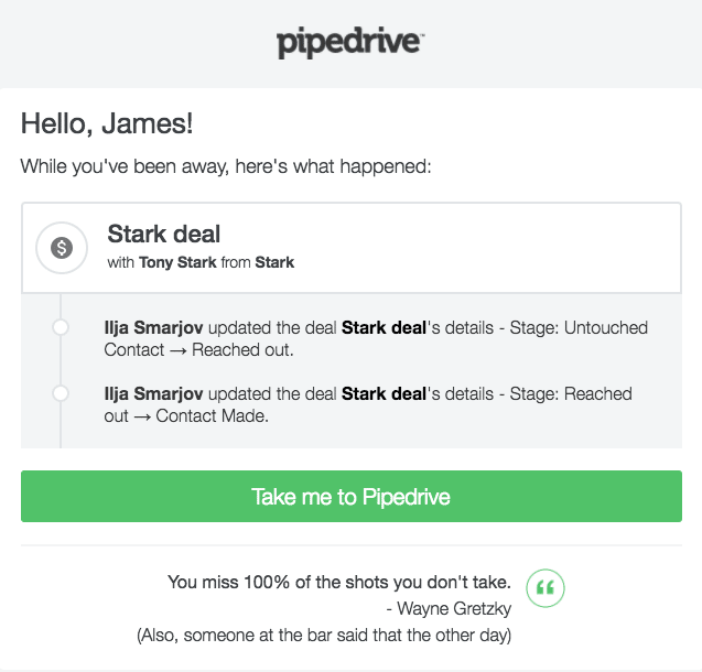 Pipedrive habits screenshot 3