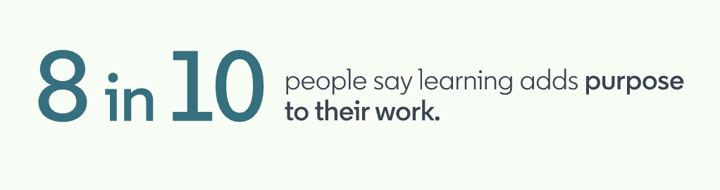 HR management: Most people believe learning opportunities add purpose to their work