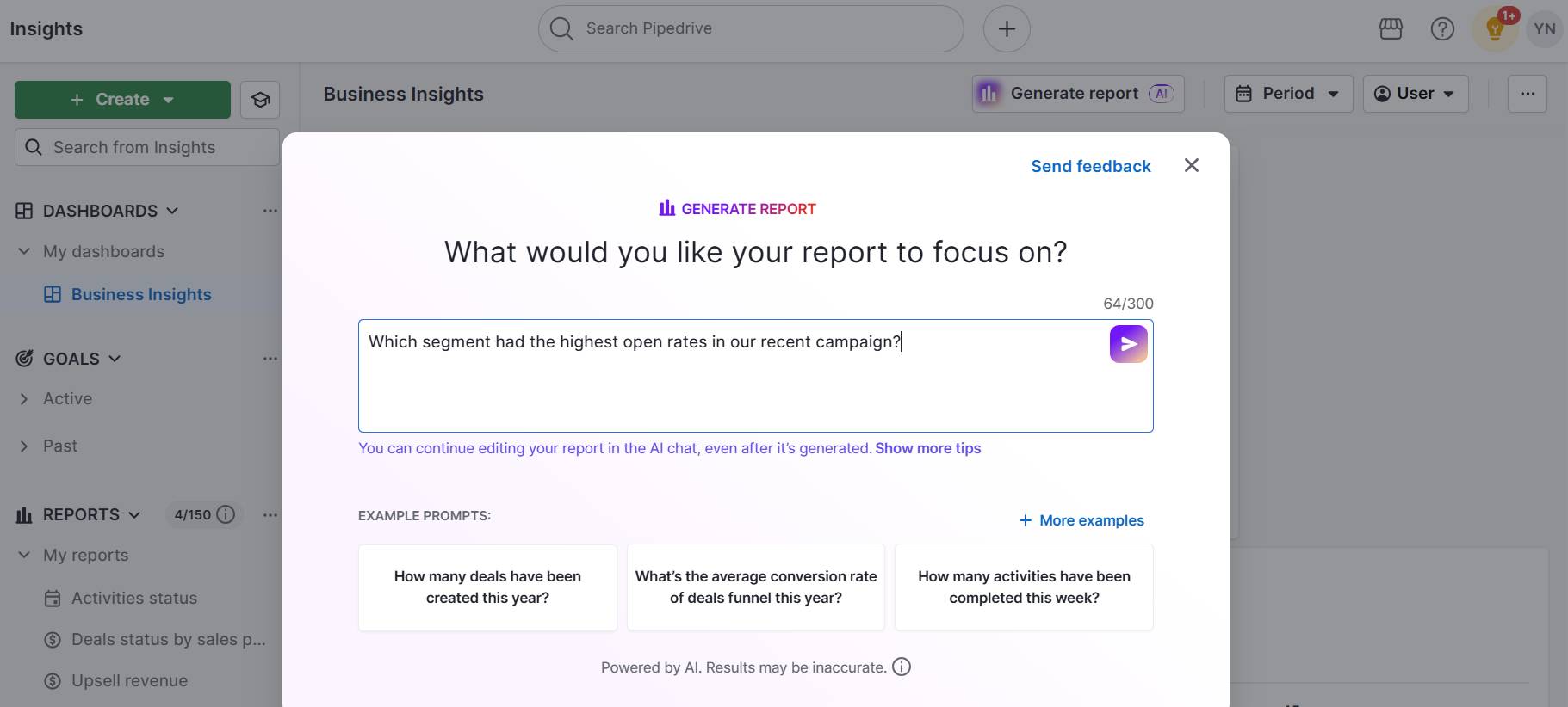 AI Sales Forecasting Pipedrive AI reports