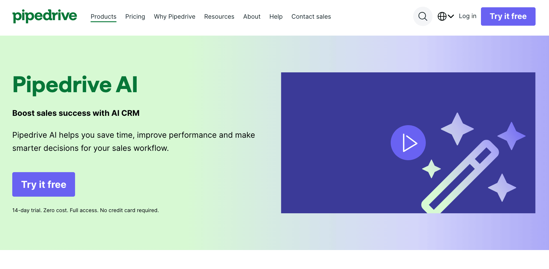 AI as a service Pipedrive AI CRM page