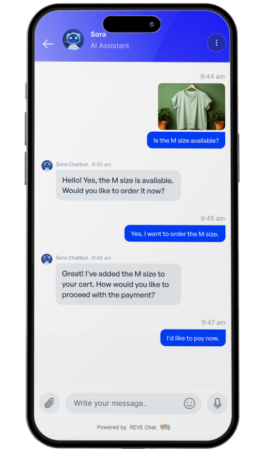 AI chatbot for sales REVE Chat LLM