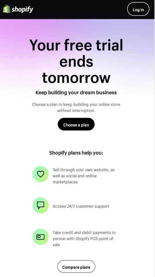 Abandoned cart email brand alignment example            