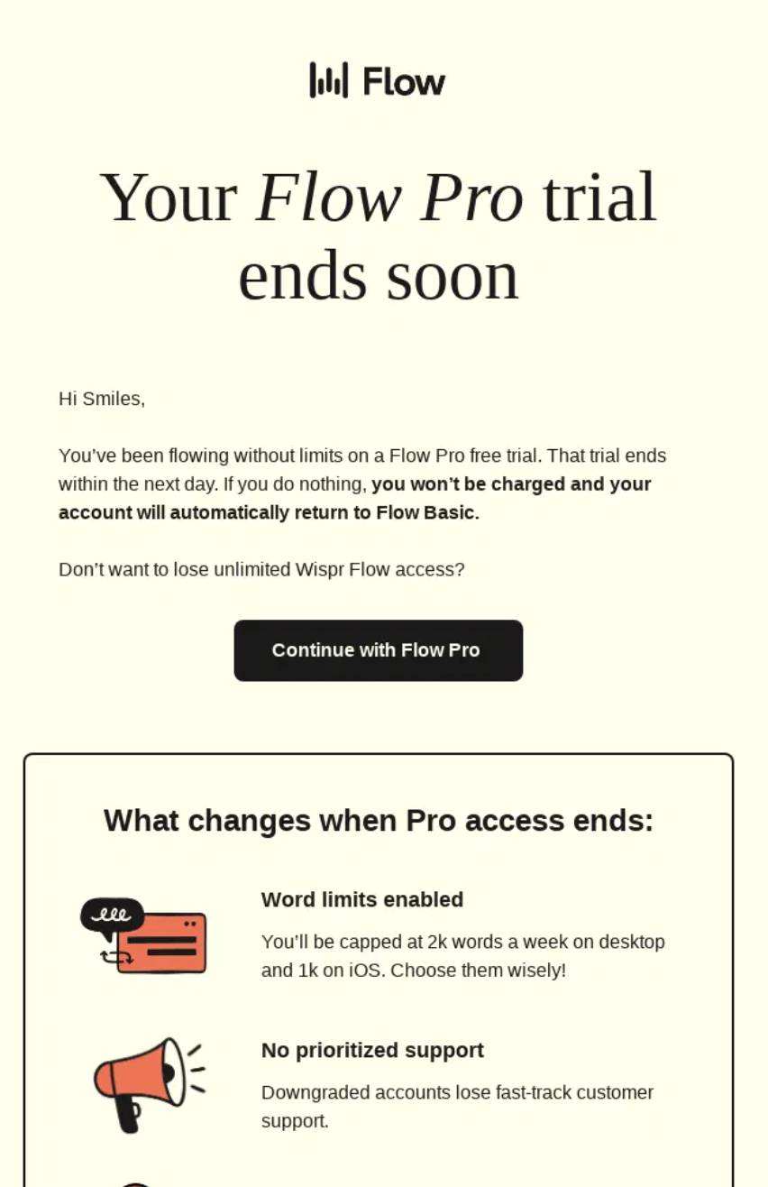 Abandoned cart email personalized example