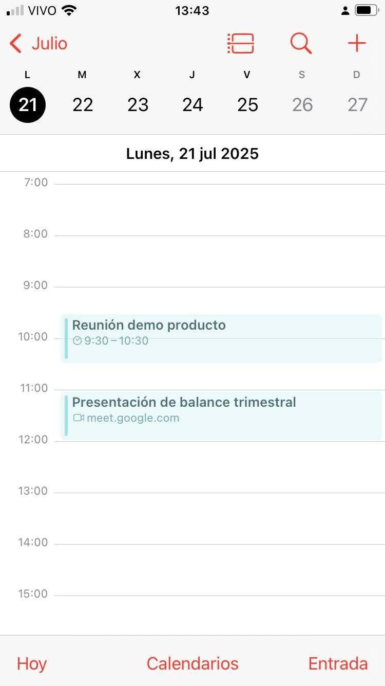 Mejores calendarios para iPhone Calendario de Apple