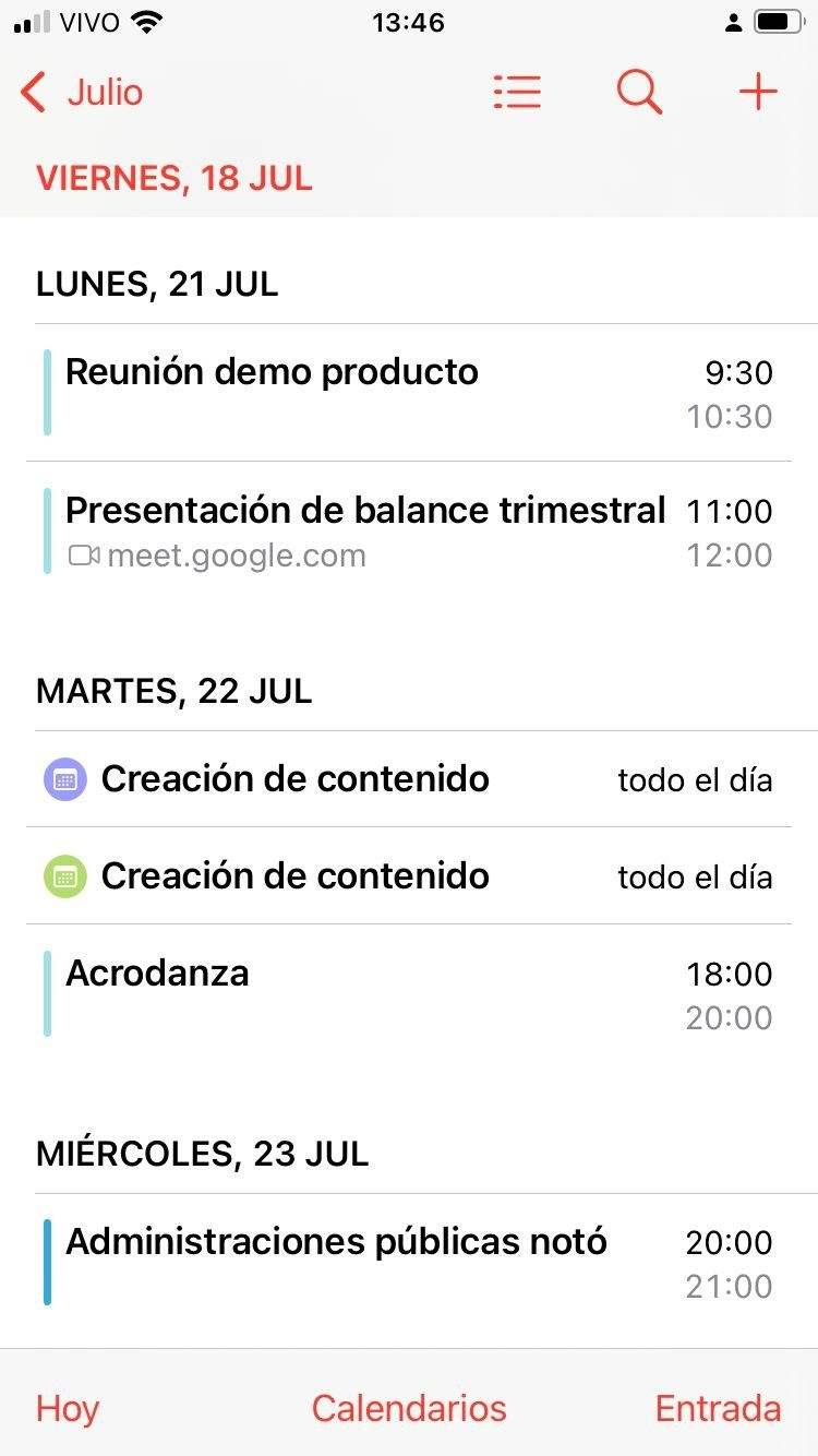 Mejores calendarios para iPhone Calendario de Apple