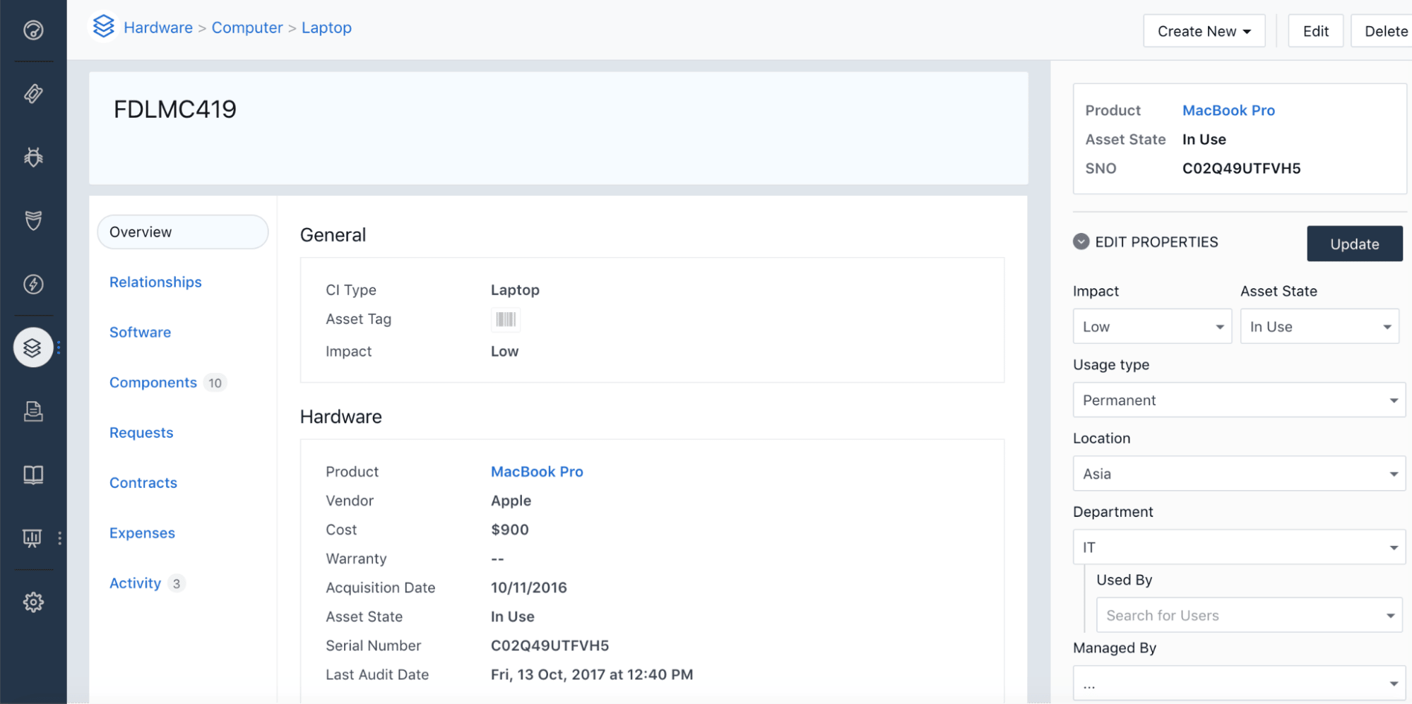 Asset inventory management software Freshservice