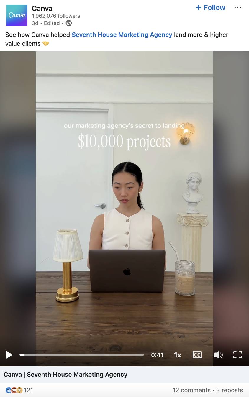 Attraction marketing Canva LinkedIn post