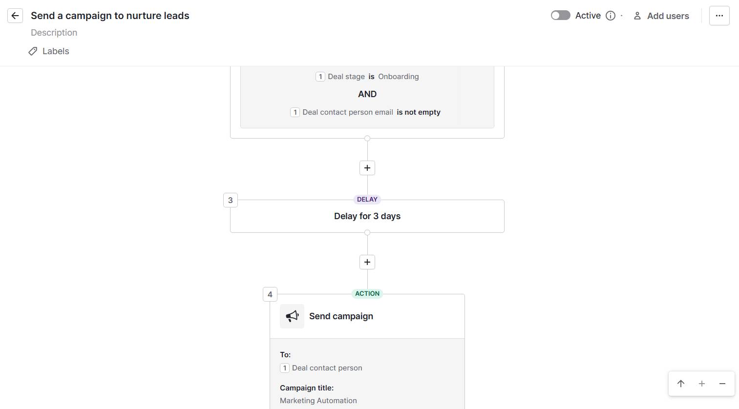 B2B framework Pipedrive email automation sequence