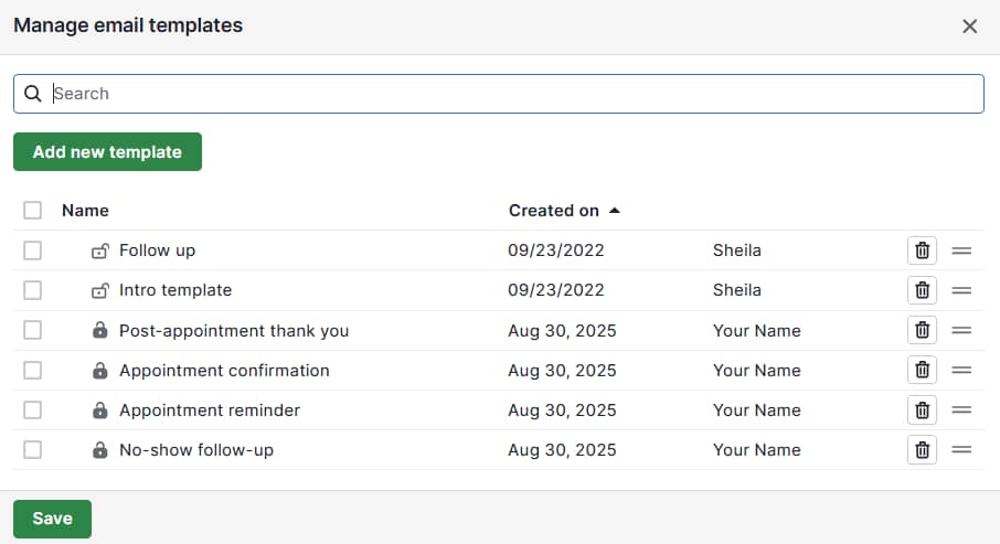 B2B framework Pipedrive email templates