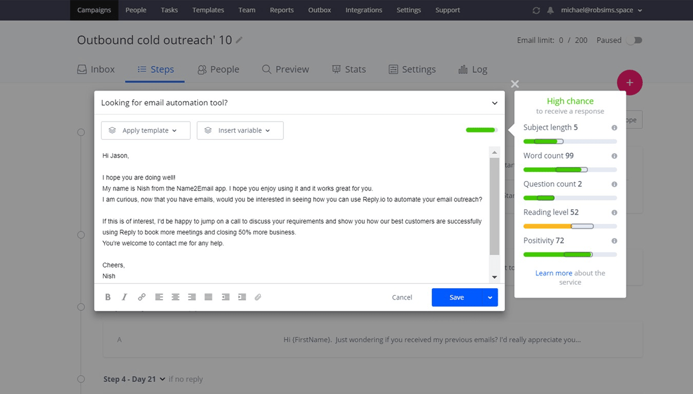 Best sales engagement platform Reply
