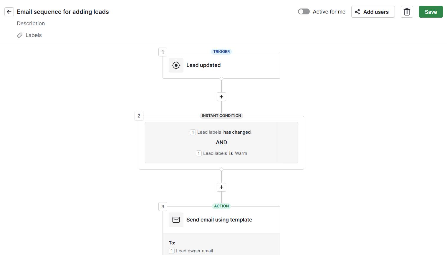 Billboard advertising Pipedrive email sequence trigger