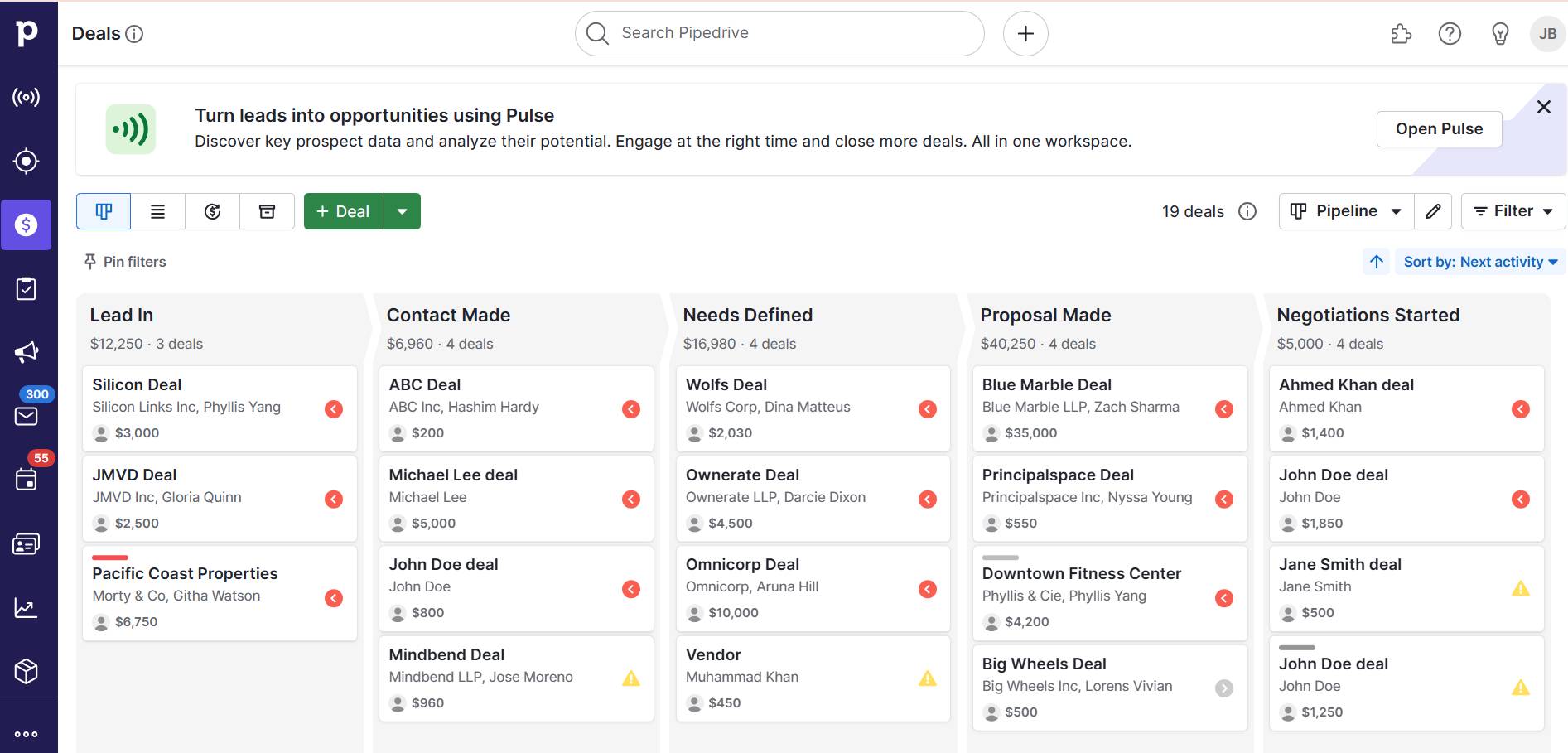 Billboard advertising Pipedrive pipeline view