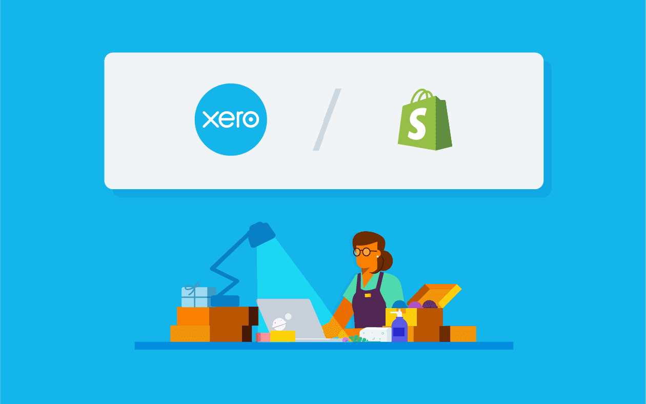 Brand collaboration Xero Shopify illustration