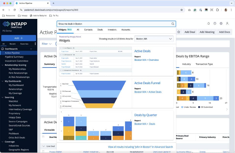 Business broker CRM Pipedrive Intapp