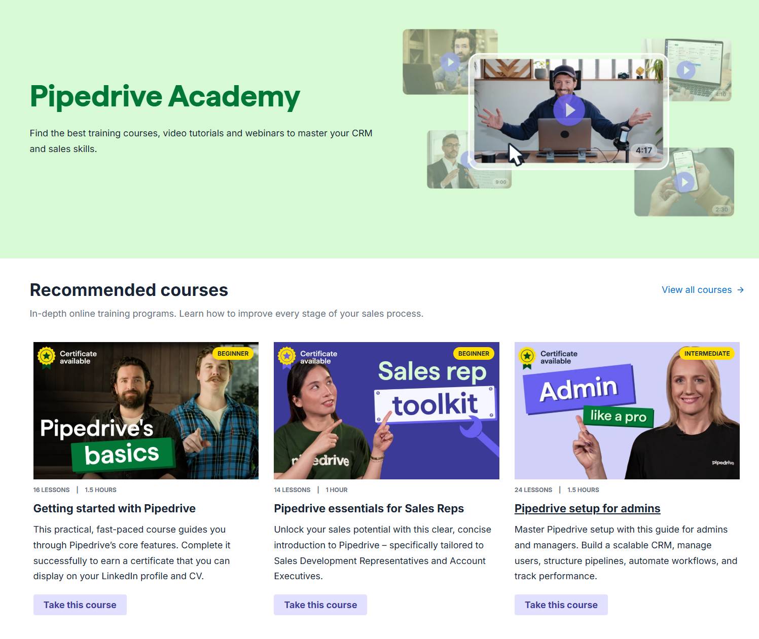 CRM adoption Pipedrive Academy