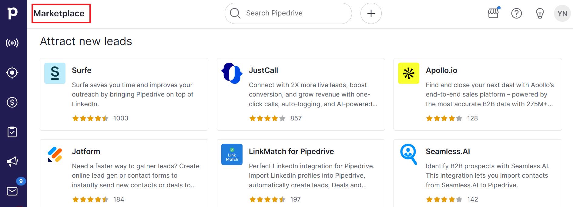 CRM checklist Pipedrive marketplace integrations