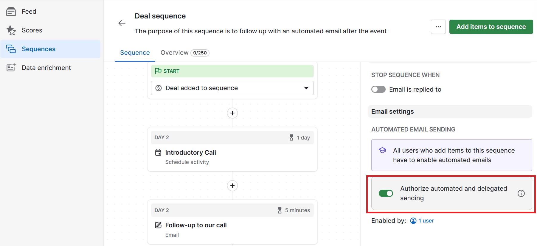 CRM conference Pipedrive email sequence