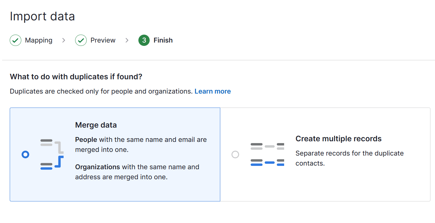 CRM data migration Pipedrive duplicates