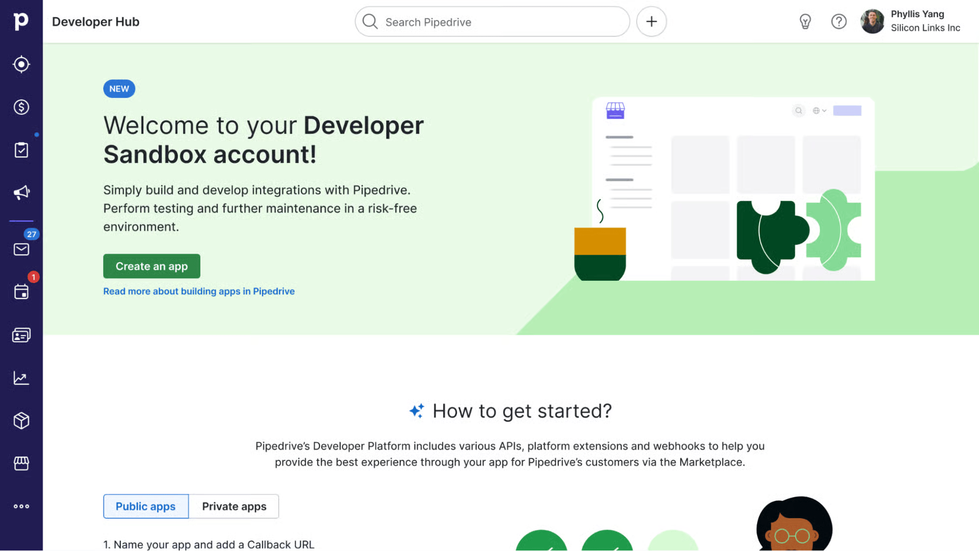 CRM distributors Pipedrive Sandbox integration account