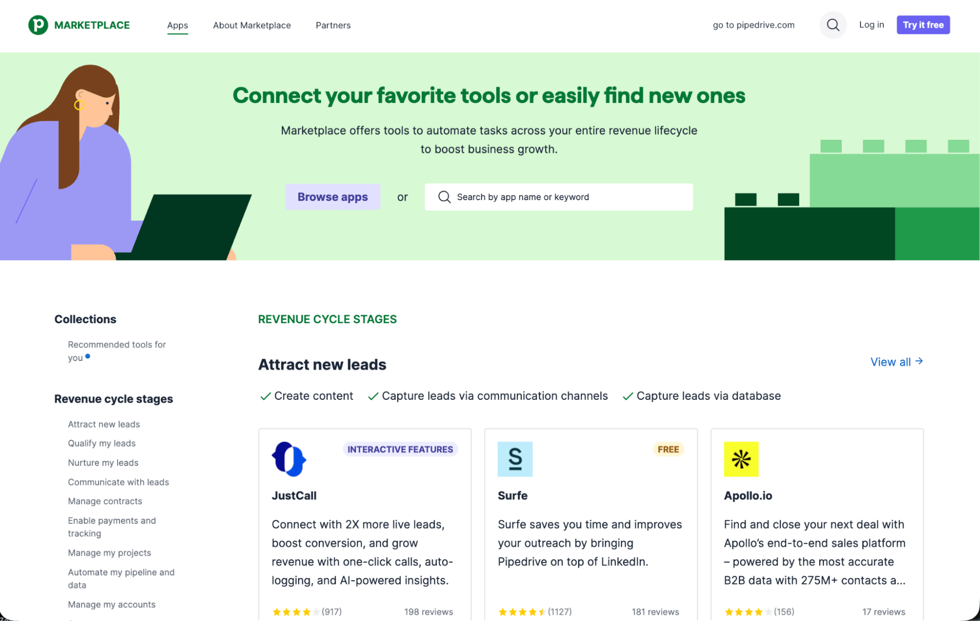 CRM experience Pipedrive Marketplace integrations