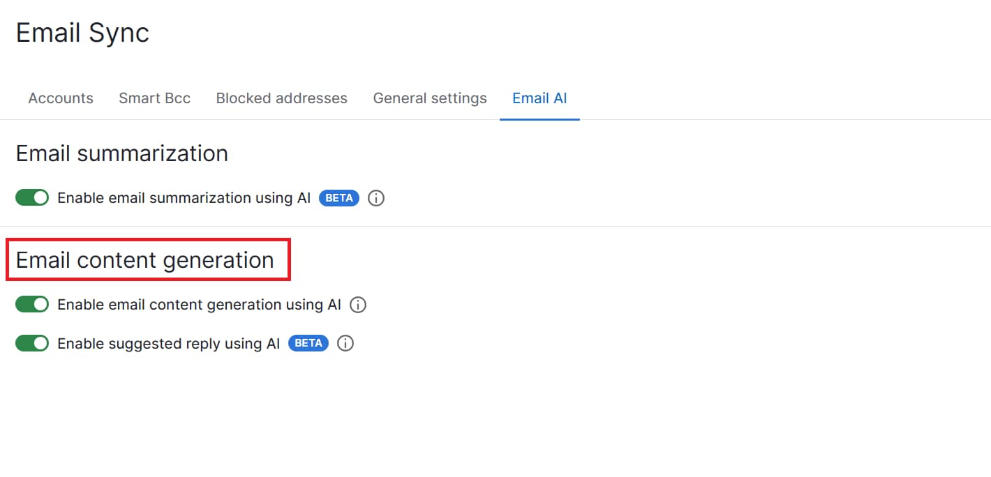 CRM for Gmail Pipedrive email content generation