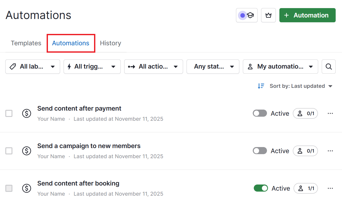 CRM for Sports Club Pipedrive Automations