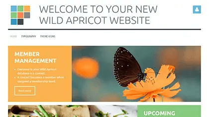 CRM for Sports Club WildApricot website example