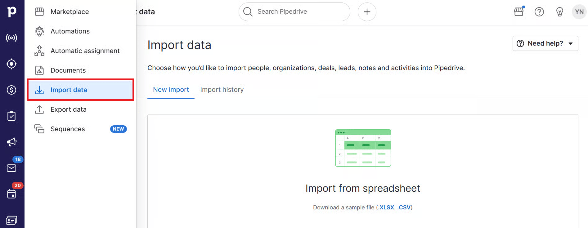 CRM for political campaigns Pipedrive import data