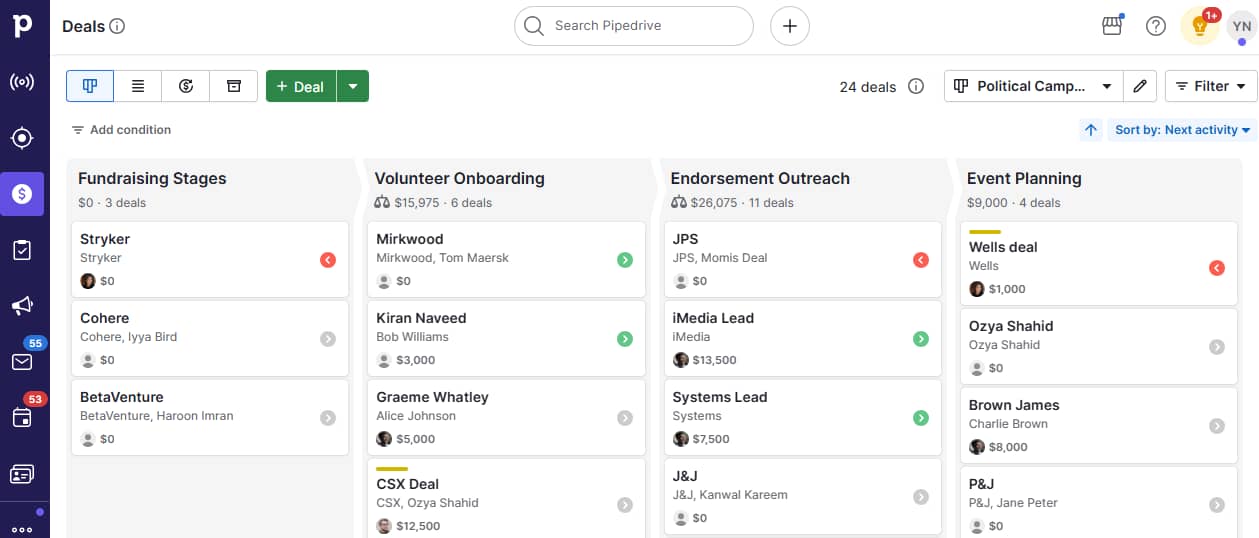 CRM for political campaigns Pipedrive