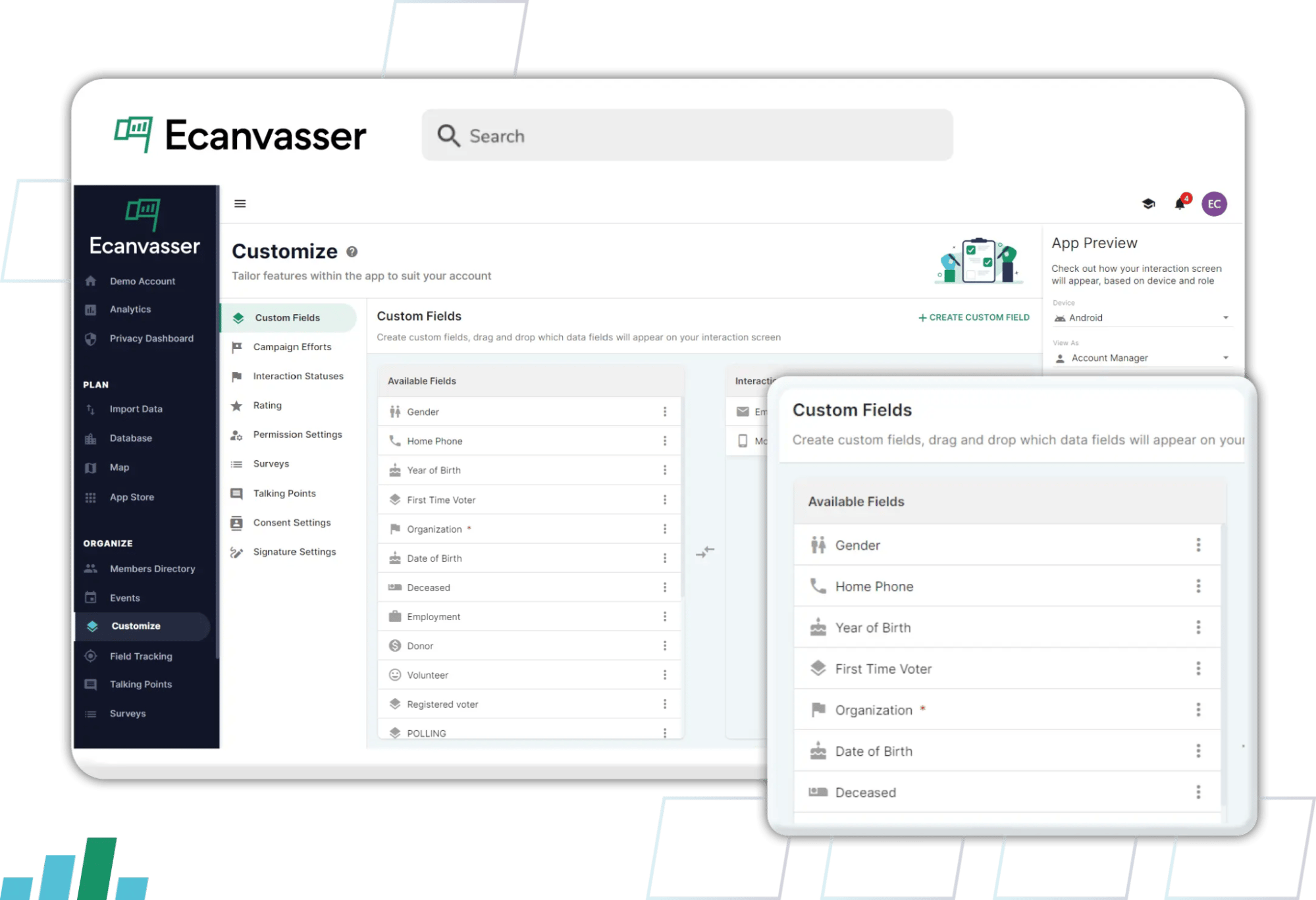 CRM for political campaigns ecanvasser