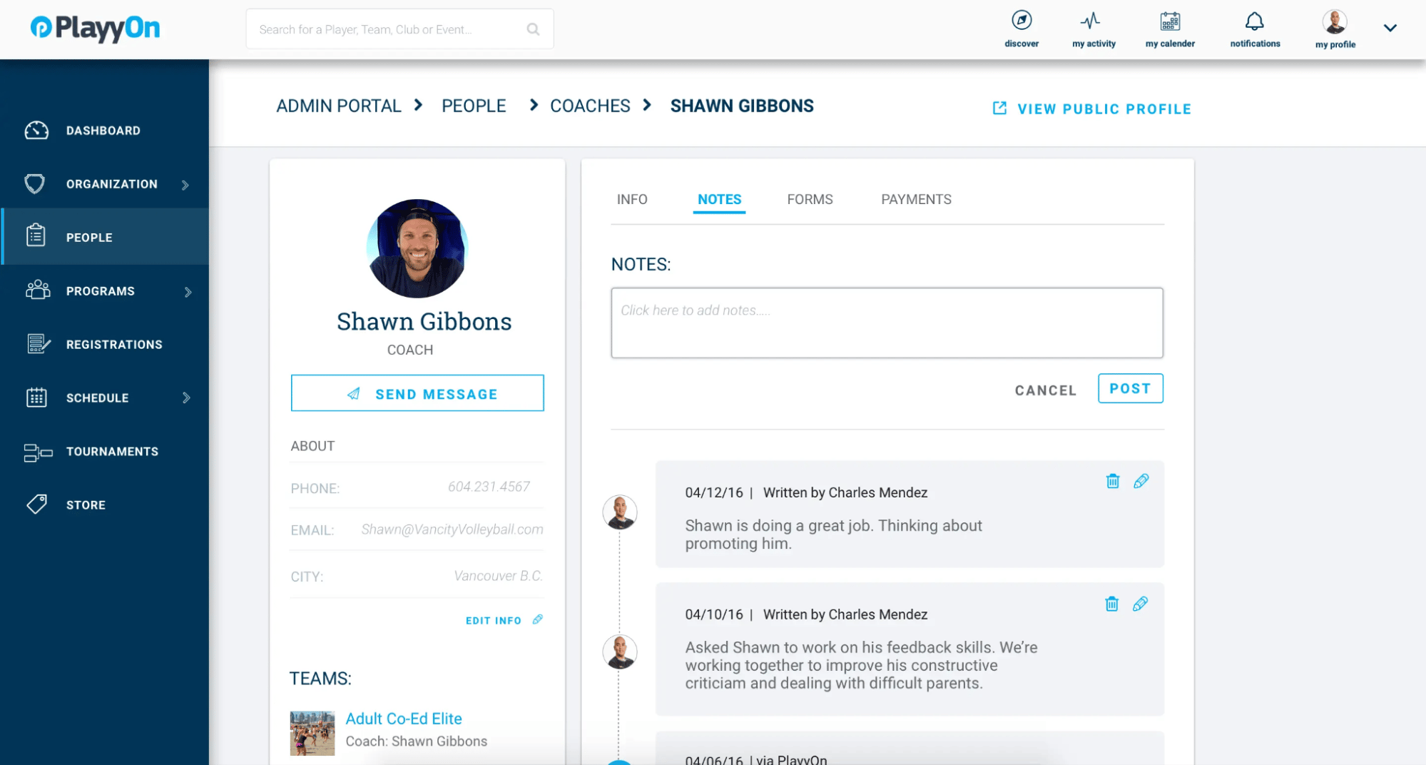 CRM for sports club PlayyOn