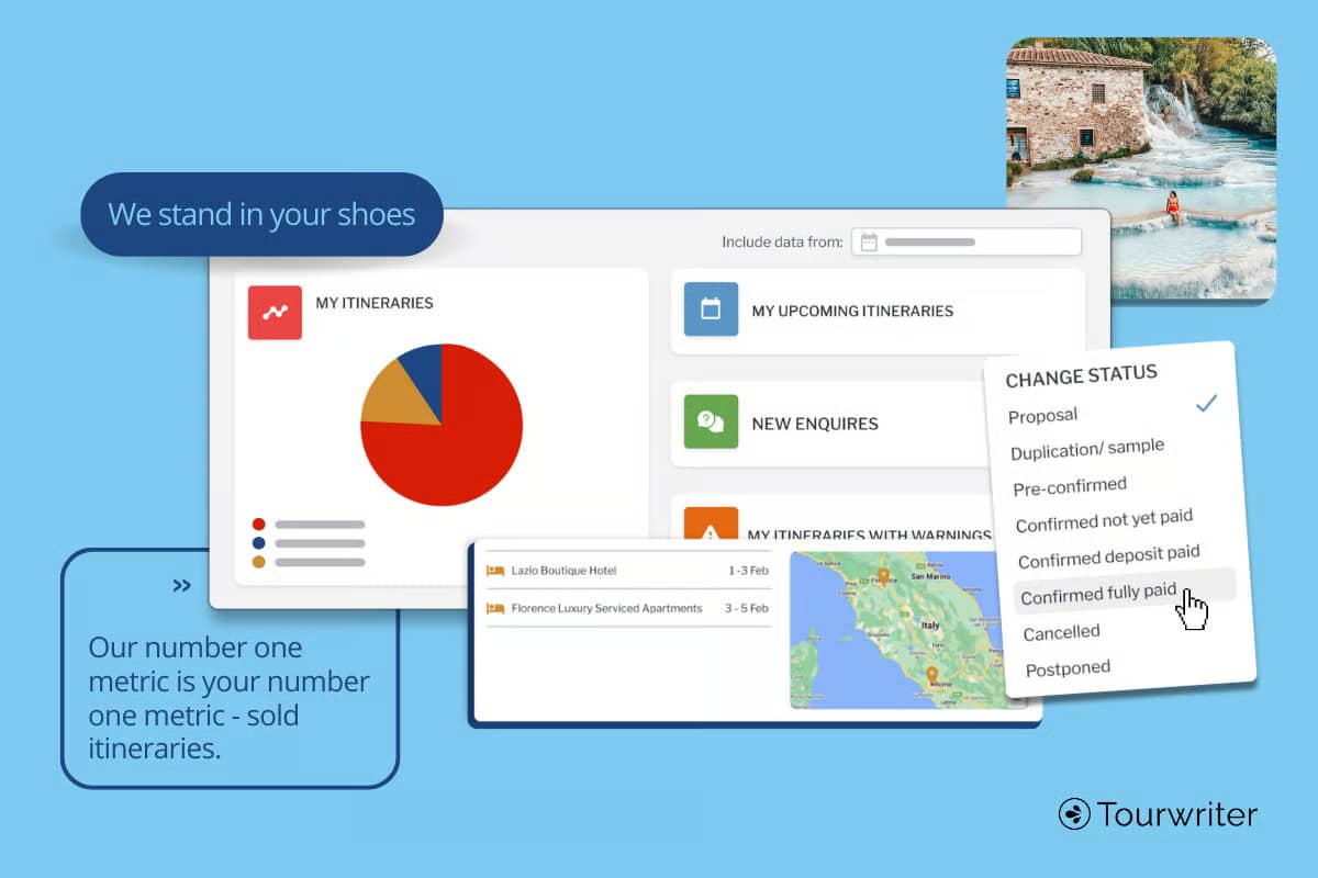 CRM for tourism Tourwriter dashboard