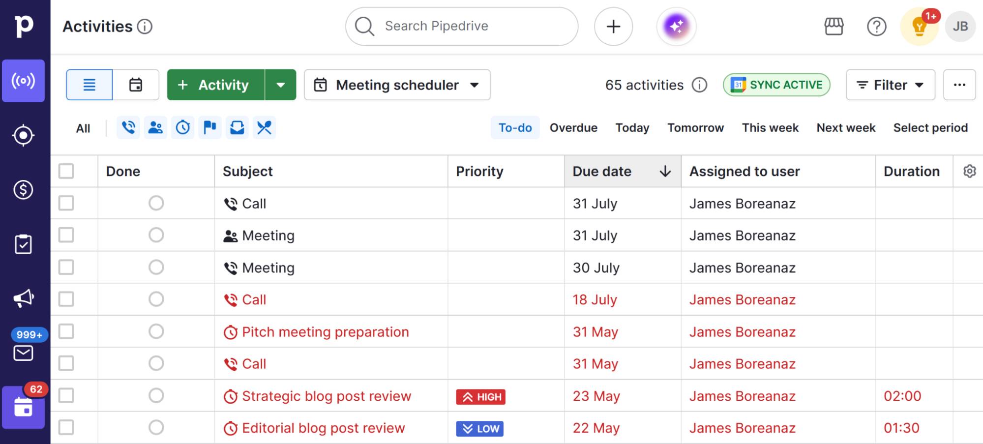 CRM in supply chain management Pipedrive Activities