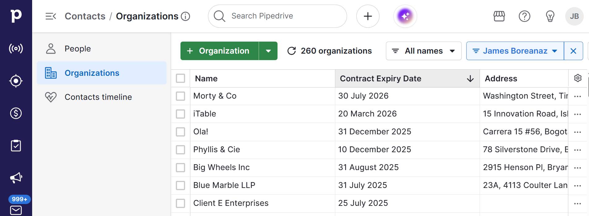  CRM in supply chain management Pipedrive organizations filter
