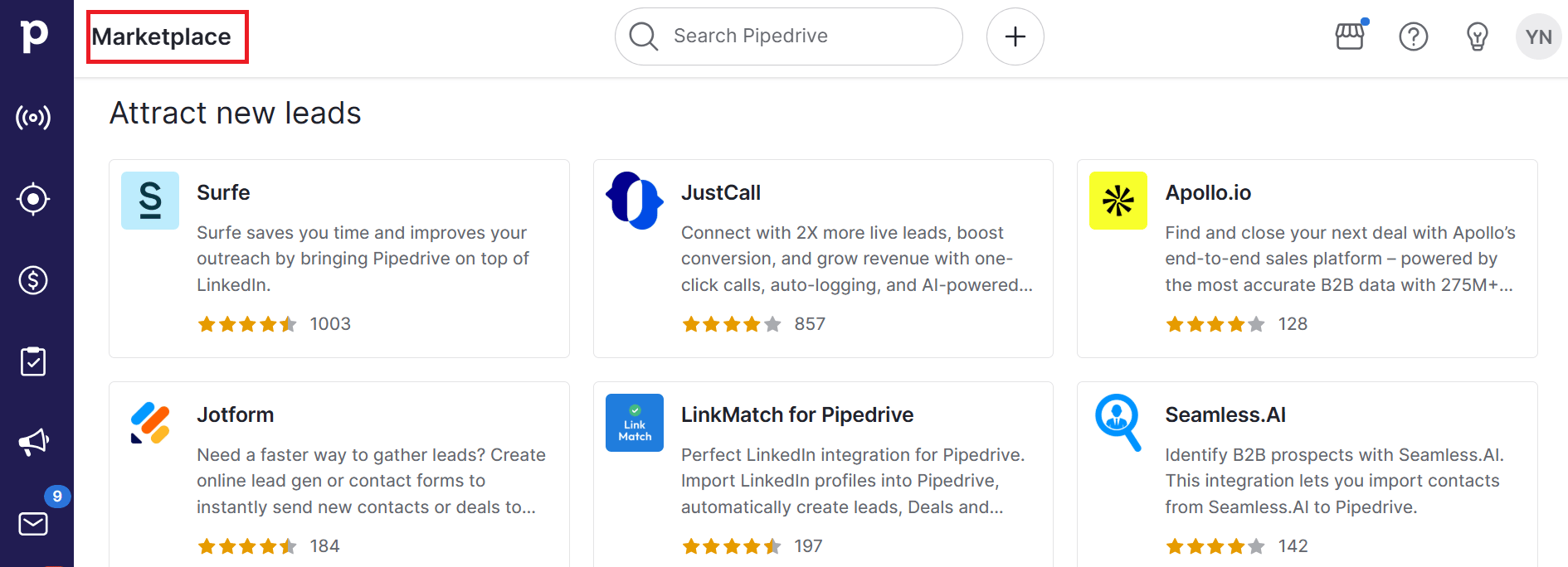 CRM integration services Pipedrive Marketplace