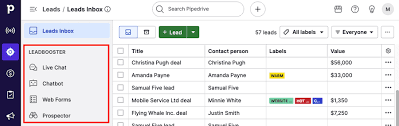 CRM manager Leadbooster Pipedrive