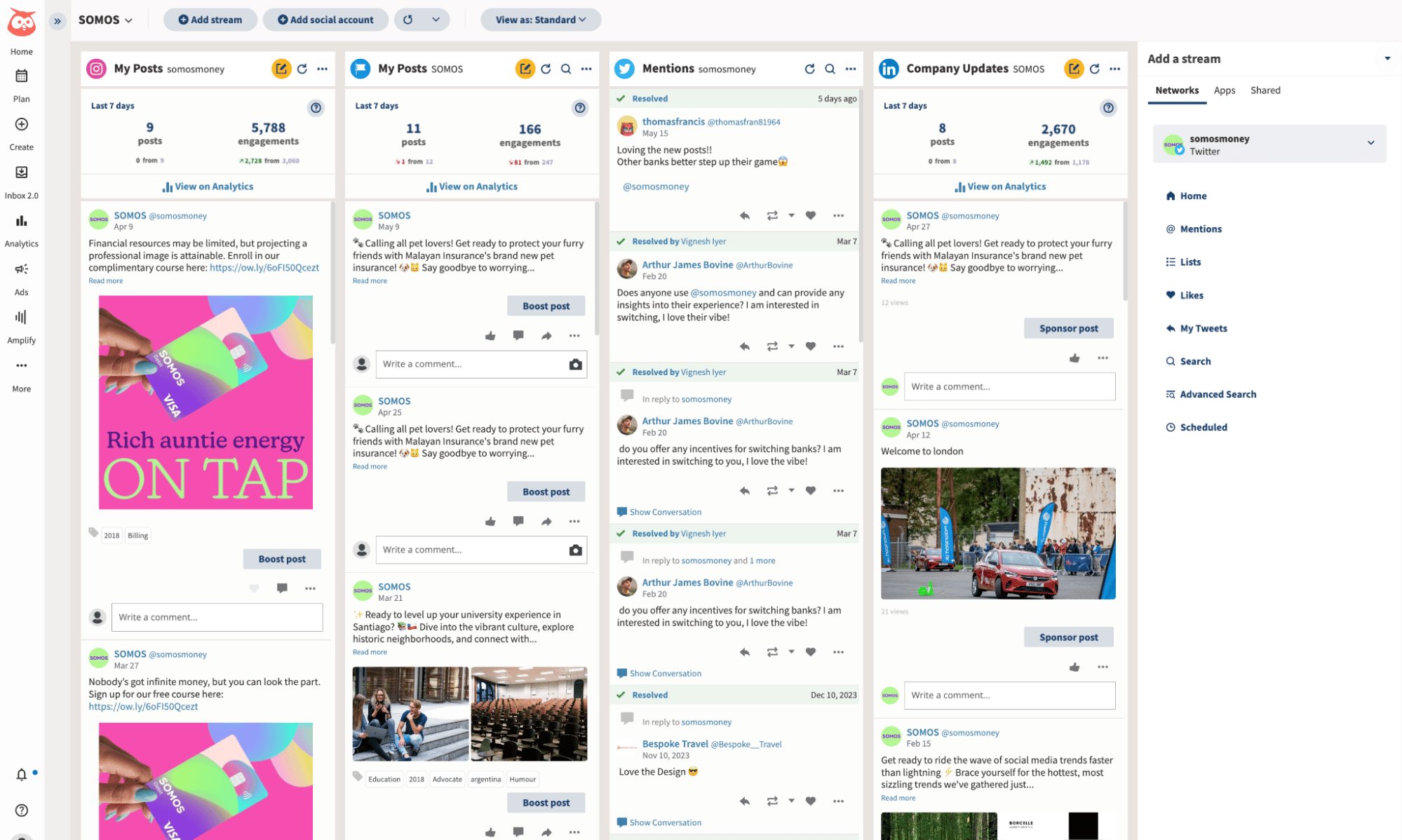 CRM social media management Pipedrive Hootsuite dashboard
