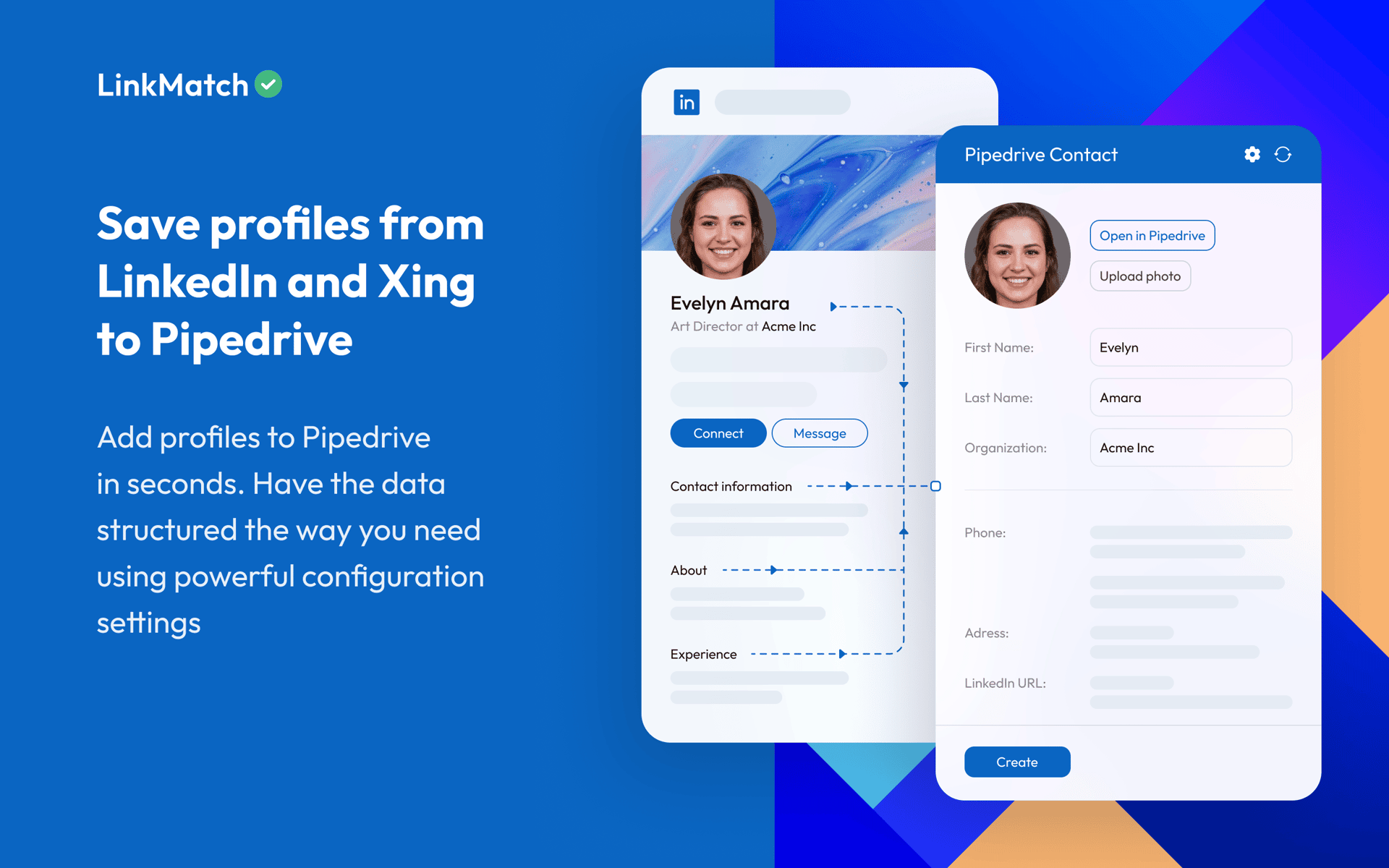 CRM social media management Pipedrive LinkMatch