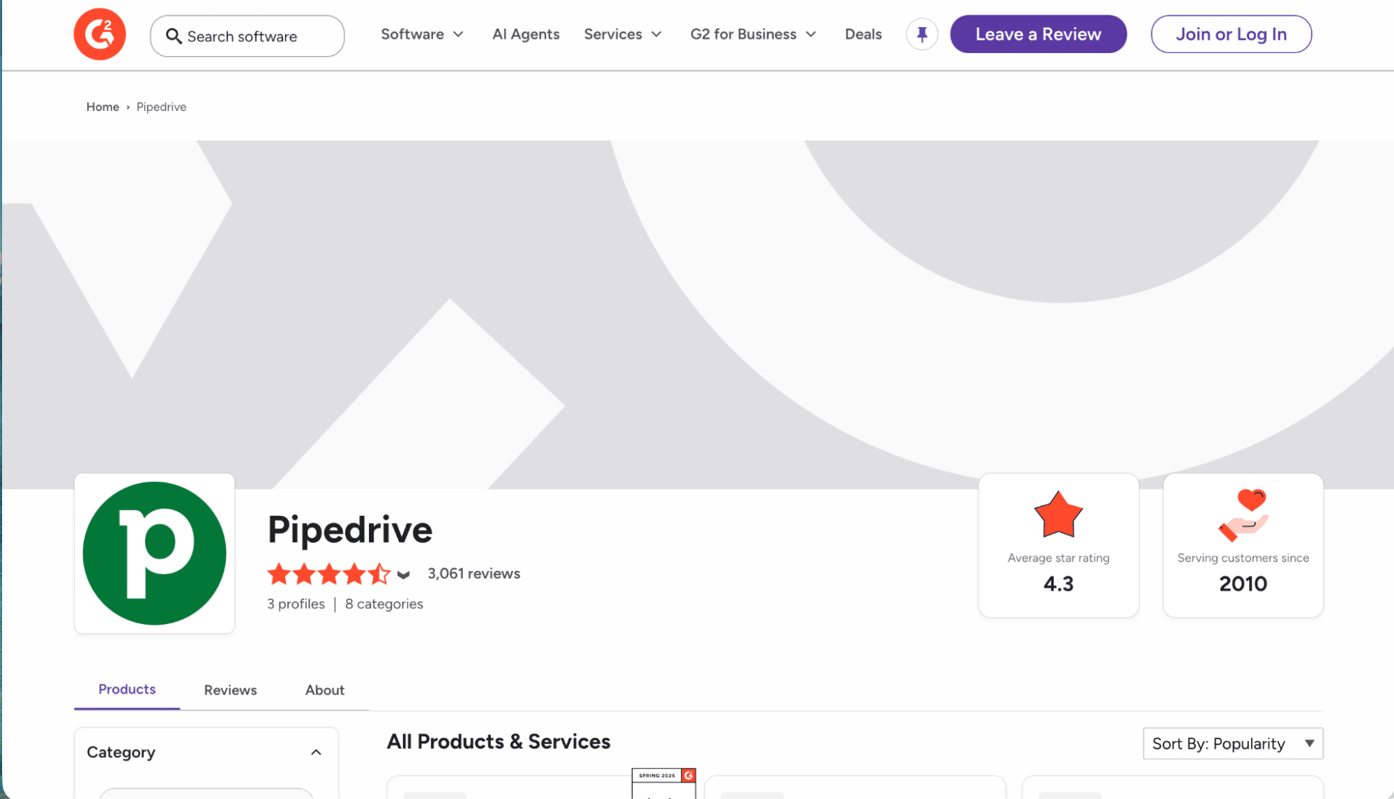 CRM software reviews G2 Pipedrive overview