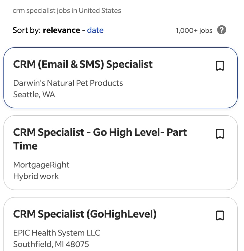 CRM specialist Indeed