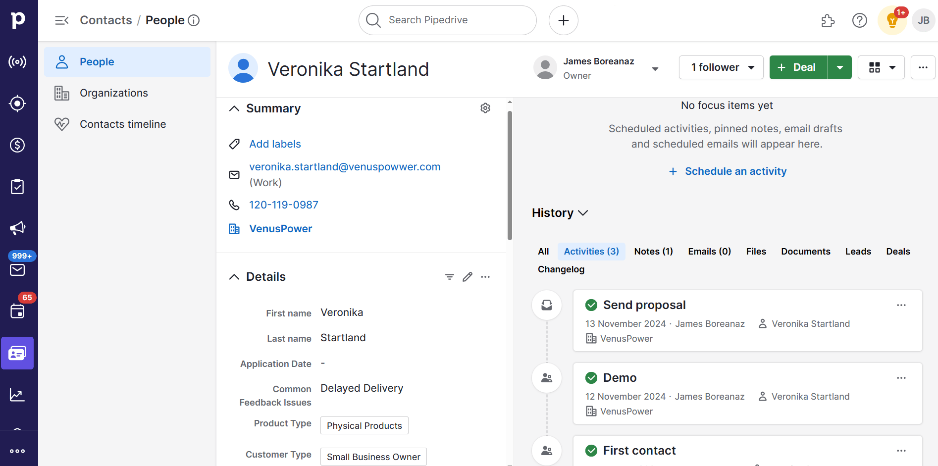 CRM strategy Pipedrive customer information