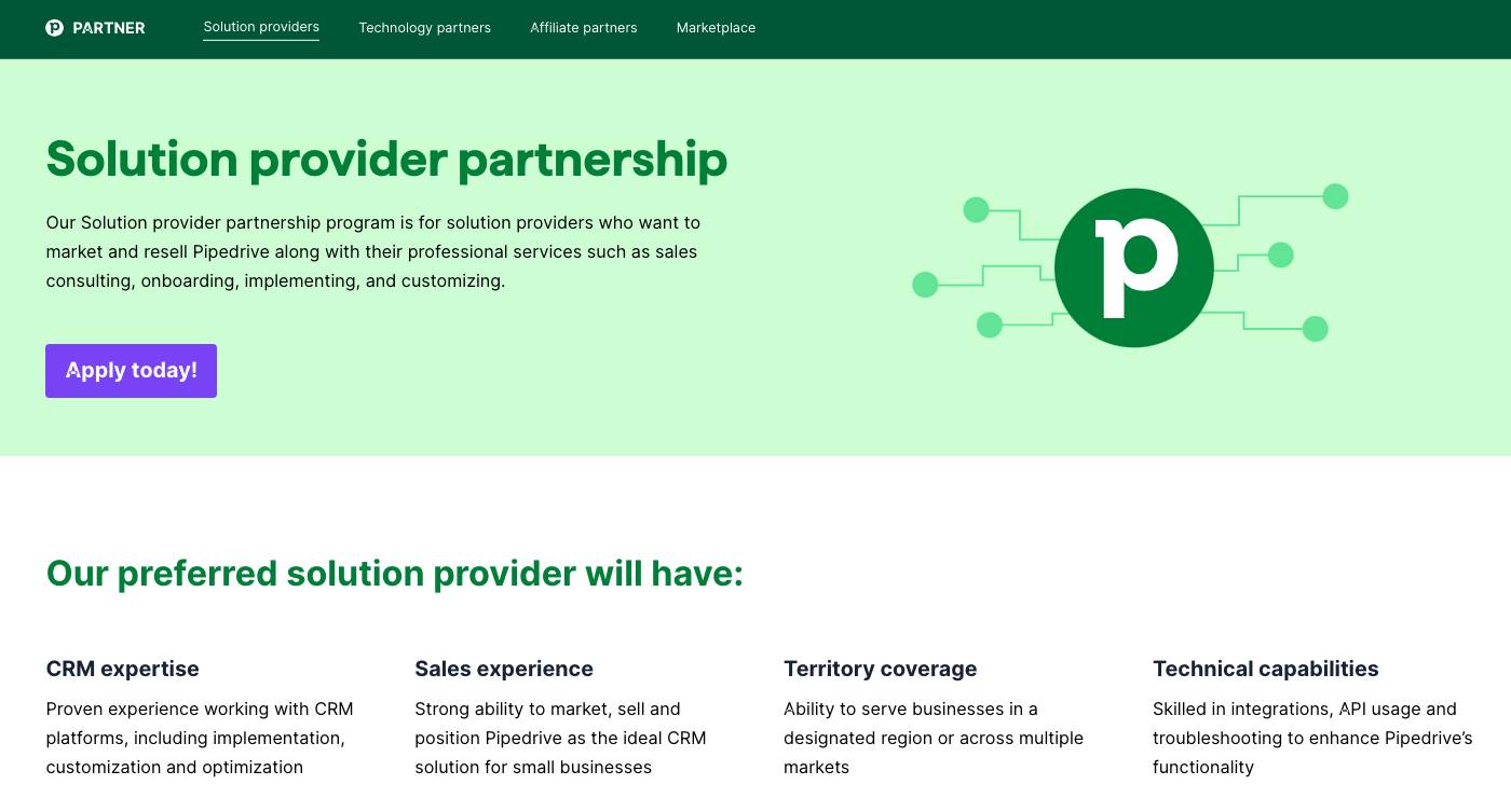 Channel partner strategy Pipedrive's solution provider partnership