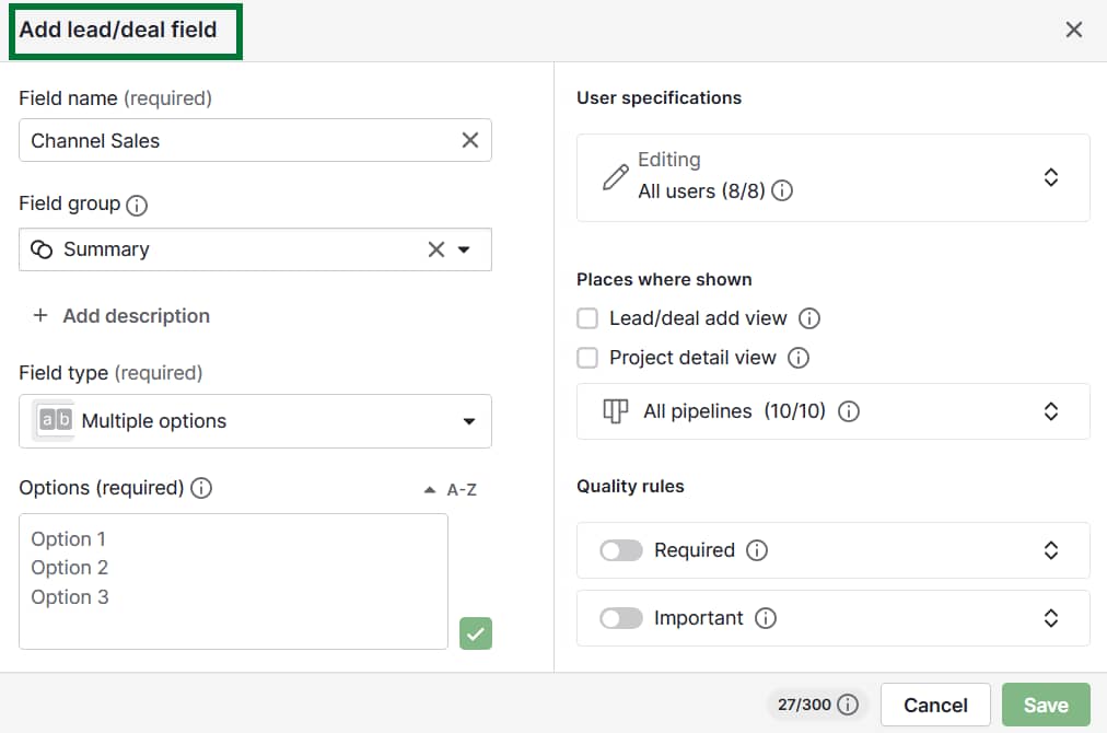 Channel sales Pipedrive add partner program to sales pipeline