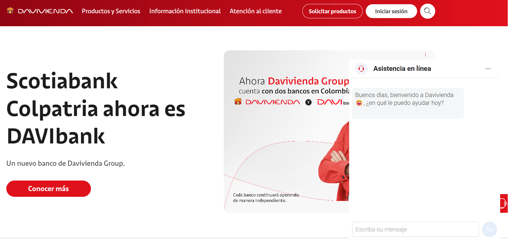 Chatbots en marketing Davivienda