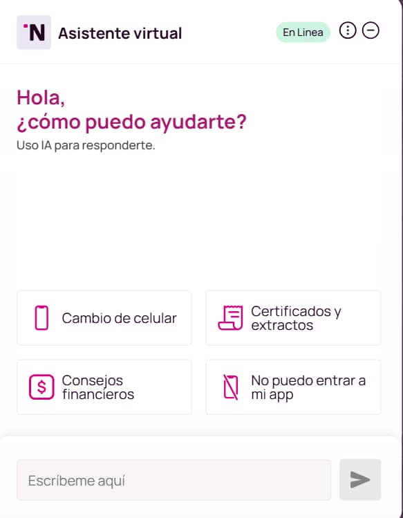 Chatbots en marketing Nequi