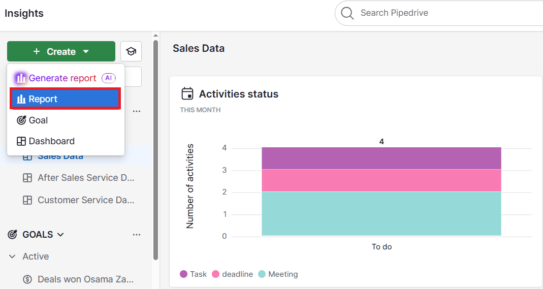 Client reporting Pipedrive insights creating reports