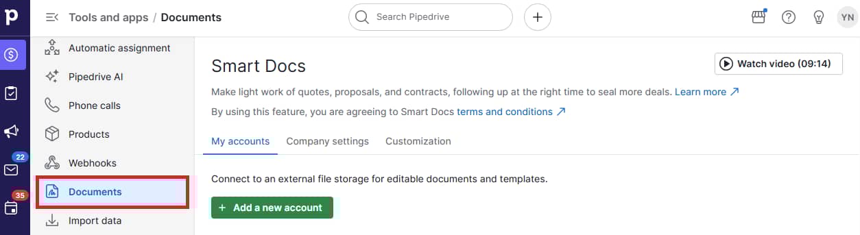 Contract management software Pipedrive Smart Docs Documents